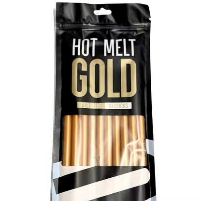 Bastões de Cola Quente Premium Dourada para Martelinho de Ouro – Pacote com 10 Unidades